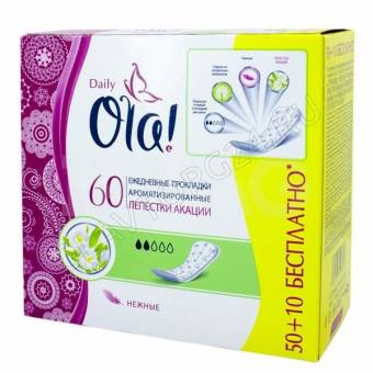 Ola! Silk Sense DAILY DEO прокладки ежедневные Лепестки акации уп.60 2кап /12шт