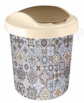 Контейнер для мусора круглый  12 л декор "Марокко"