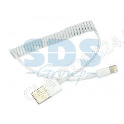 USB кабель для iPhone 5/6/7 моделей шнур спираль 1М белый