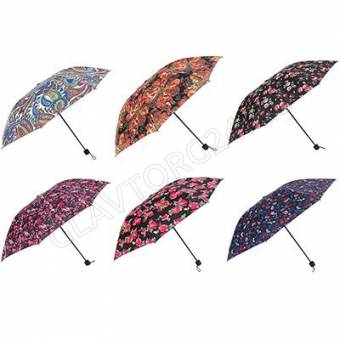 Зонт женский ,механика,сплав,пластик,полиэстр,дляна 55см, 8 спиц, 6 дизайнов
