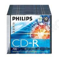 Диски Philips CD-R 700 mb 52x Slim (10шт)(200)
