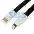 картинка USB кабель для iPhone 5/6/7 моделей плоский силиконовый шнур, черный REXANT от компании ГлавТорг Красноярск