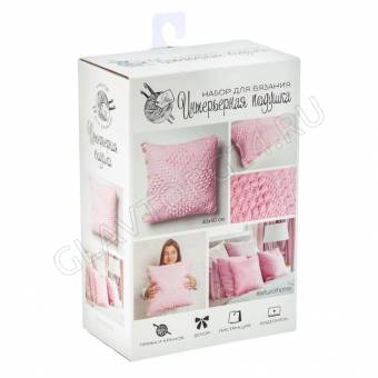 Интерьерная подушка «Розовые сны», набор для вязания, 14 × 21 × 8 см 2117334