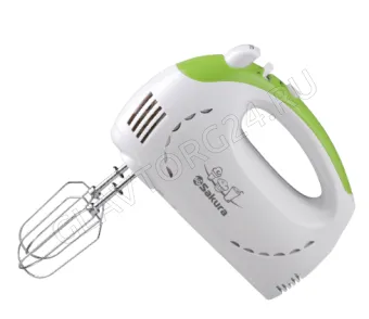 Миксер SAKURA SA-6319GR 350Вт 4 насадки бело-зеленый