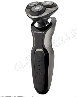 Бритва SAKURA SA-5421BS роторная 3 головки аккумулятор сухое бритье серебристо-черный