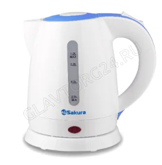 Чайник электрический SAKURA SA-2342BL 1л 1,6кВт пластик бело-голубой