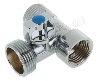 Кран шар. для стир. машины 1/2"х3/4"х1/2" г/ш/ш флажок, хром CTM CA3H1234