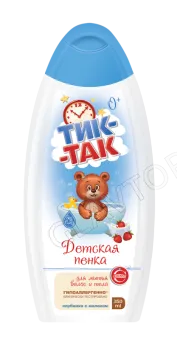 Тик-Так пенка для мытья волос и тела Клубника с молоком 350мл/6 СВОБОДА