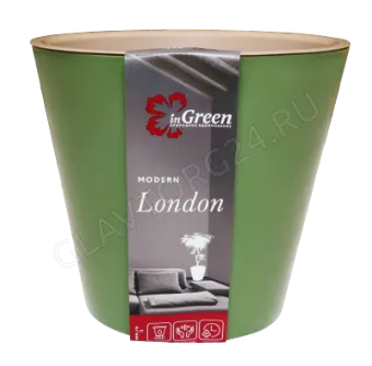 Горшок для цветов LONDON D 160 мм, 1.6л оливковый