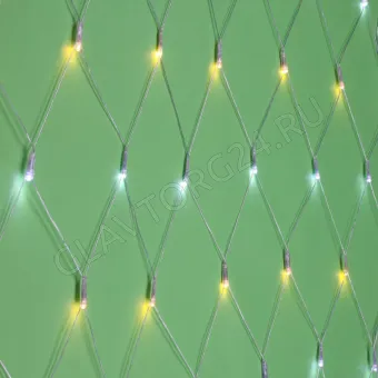 СНОУ БУМ Гирлянда эл. сеть водопад 144LED,1,6x1,6м, белый/шампань, 8 реж, ПВХ прозр.,220В  