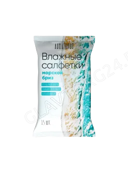 Салфетки влажные Акватория 15л морской бриз/120