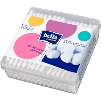 Ватные палочки квадрат упак 100шт BELLA/72шт 
