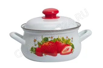 Кастрюля эмалир. груш. 4,5л Сочная клубника С-3915АП2/4 (4)
