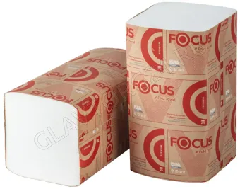 Полотенца бумажные листовые FOCUS V-сложение , 2сл, 200л., 23*23/15шт