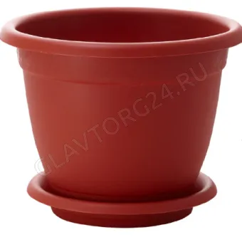 Горшок для цветов Борнео D 430 mm, 25,8л с подставкой №8 терракотовый