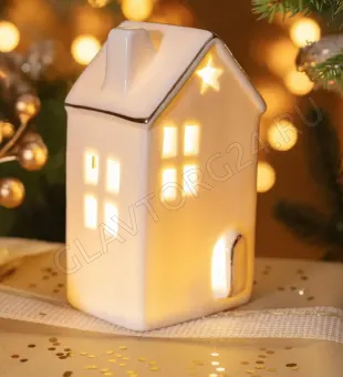 ФИГУРКА "ДОМИК" С LED-ПОДСВЕТКОЙ 7,3*6,3*12,8СМ/6 арт. 146-2182