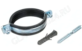 Хомут металлорезиновый с дюбелем и шурупом 2-1/2" (75-80мм) CTM CHSR0212