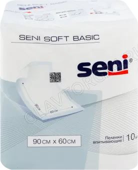 Пеленки гигиенические SENI SOFT BASIC 90 x 60 cм, 10 шт./уп.