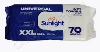 SUNLIGHT Влажное Полотенце 70шт Universal XXL (с клапаном)/12