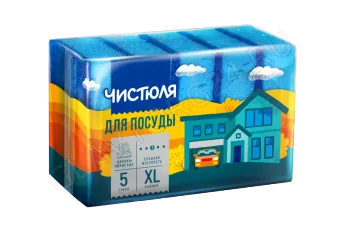 ЧИСТЮЛЯ 5XL губки для посуды КРУПНОПОРИСТЫЕ размер XL 5шт/60  П0311