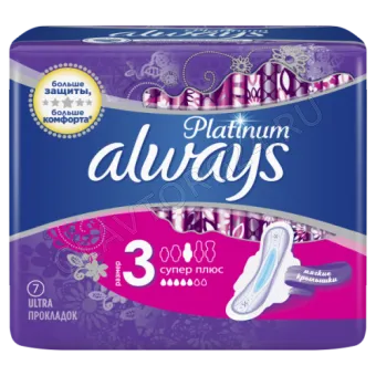 Олвэйз ультра прокладки Platinum Super Plus Single 7шт 5кап 