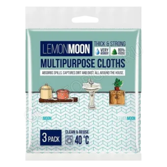 Салфетки вискоз 3шт перфор 38х38 LEMON MOON RETRO УЮТНЫЙ ДОМ110 г/м2 (28)
