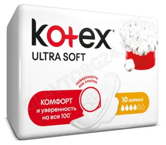 KOTEX прокладки Ultra NORMAL Soft хлопок 10шт
