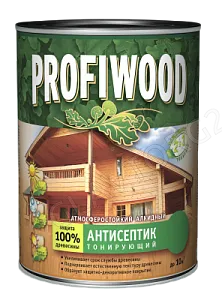 Антисептик тонирующий PROFIWOOD атмосферостойкий алкидный калужница 9,3 л / 8 кг(течь из под крышки)