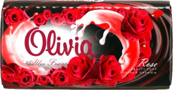 ALVIERO Мыло туалетное твердое "Olivia Allee Francais" 90гр Роза /72 