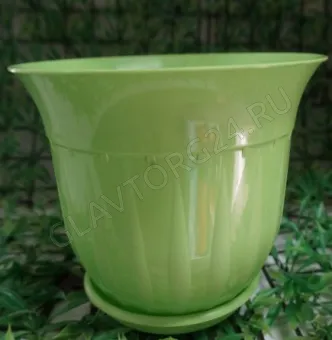 Горшок цв. 0,45л Нарцисс с подд.(св.зел.)/20