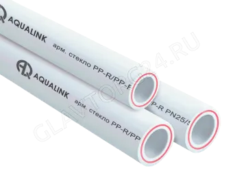 Труба PN25 20х3,4мм 4м арм. стекловолокном  для отопления (AQUALINK 100)