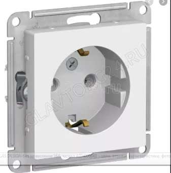 Механизм розетки 1-м СП ATLAS DESIGN с заземл. 16А бел. SchE ATN000143