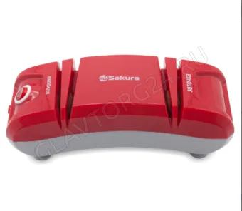 Ножеточка электрическая SAKURA SA-6604R 120Вт 2 степени заточки бело-красный