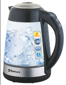 Чайник электрический SAKURA SA-2729DBK 1,7л 2,2кВт стекло черный