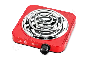 Плита электрическая 1 конфорка CENTEK CT-1508 спираль 1000Вт красный 