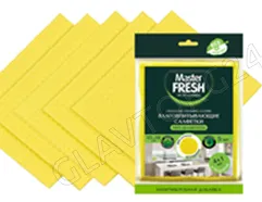 Мастер Фреш ЭКО ПРОМО салфетки целлюлозные + АНТИМИКРОБНАЯ добавка 15*18см, 4+1шт В ПОДАРОК
