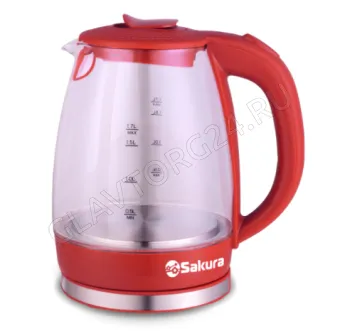 Чайник электрический SAKURA SA-2717R 1,7л 2,2кВт стекло красный