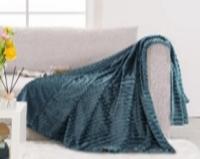 картинка Плед 150*200см велсофт ТМ "Vse DOMA", полоса 1см, цвет синий, ролик от компании ГлавТорг Красноярск