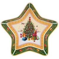 БЛЮДО "CHRISTMAS COLLECTION" 17,5Х17,5Х3,5СМ ЗВЕЗДА/36 арт. 85-1610 АртиНГ — фото