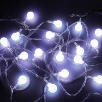СНОУ БУМ Гирлянда эл. вьюн 9м, 40LED, шар 1,6см, белый, пост. свечение, ПВХ прозрачный,220В — фото