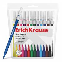 Фломастеры ErichKrause light 12 цветов (в футляре с европодвесом 12 шт) — фото