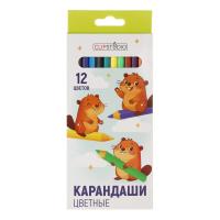 Карандаши 12цв. ClipStudio шестигранные заточ., грифель 2,5мм. пластик, в карт.кор. с подвесом — фото