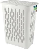 Корзина для белья Keeplex Light с откидной крышкой 37л 42,2х29х51,5см белое облако — фото