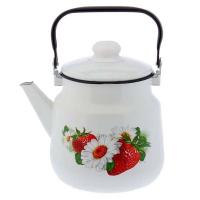 картинка Чайник эмалир. 3,5л, белосн., Клубничная поляна, 1с26с ПОСЛЕДНЯЯ ЦЕНА! от компании ГлавТорг Красноярск