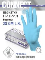 картинка Набор перчаток нитриловые медицинские смотров нестерил CONNECT NITRILE р-р(S) (50пар/100шт)  от компании ГлавТорг Красноярск