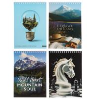 картинка Блокнот А5, 40 листов, офсет, обложка картон, спираль, в клетку, 4 диз. СlipStudio от компании ГлавТорг Красноярск