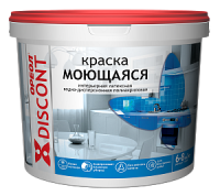ДИСКОНТ краска инт. МОЮЩ. ВД 3кг белая мат. полиакр. — фото