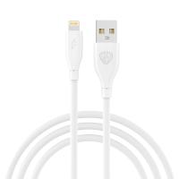 Кабель USB штекер-Lightning штекер BY 1м прорезиненный 2,4А белый — фото
