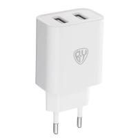 Зарядное устройство сетевое BY Double 2xUSB 5B 2A белый — фото