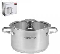 картинка Кастрюля 5,4л [MONO CHROME] нерж. 24*13,5см 304 сталь/4 арт. GR02-D-24 от компании ГлавТорг Красноярск